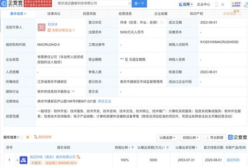 誠邁科技5000萬在南京設立軟件開發子公司，布局科技創新新篇章